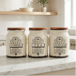 Porcelain Jar Set - 3 Pcs